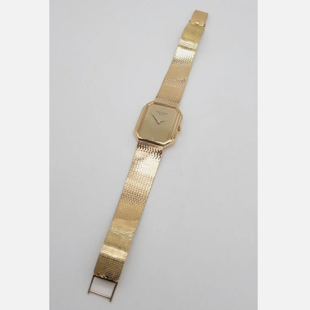 MENS PATEK PHILLIPE 18k Yellow Gold FACTORY DIAMOND Watch